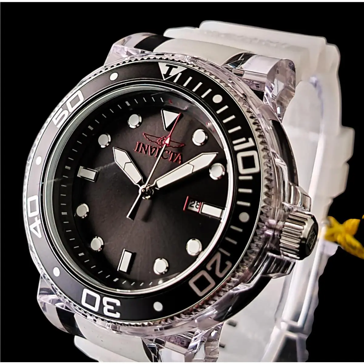 Invicta Pro Diver Men`s Watch Quartz 51.5mm White Transparent 32333