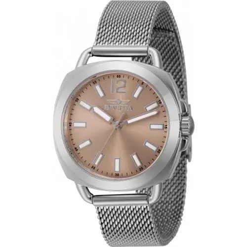 Invicta Wildflower Quartz Light Pink Dial Ladies Watch 46337 - Dial: Light Pink, Band: Silver-tone, Bezel: Silver-tone
