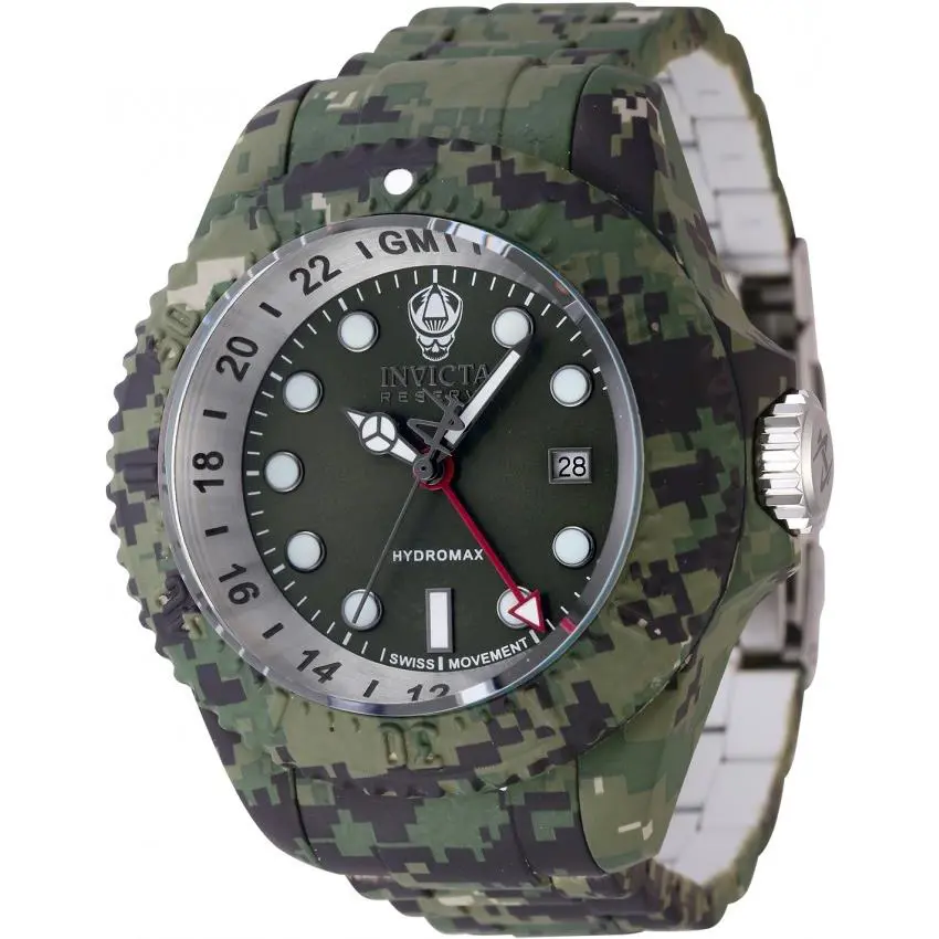 Invicta Reserve Gmt Date Quartz Green Dial Men`s Watch 45939
