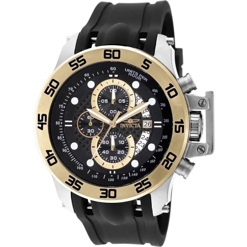 Invicta I-force Chronograph Black Carbon Fiber Dial Black Polyurethane Men`s