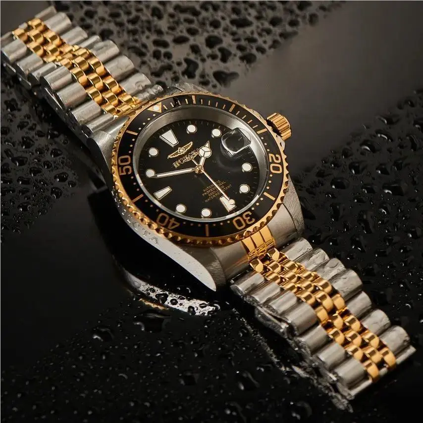 Invicta 42mm Men`s 200m Pro Diver Automatic Black Dial SS Watch