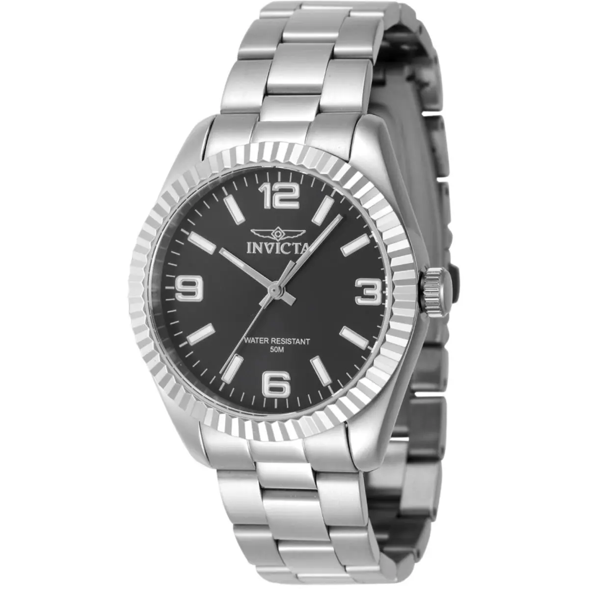 Invicta Women`s Watch Specialty Quartz Black Dial Silver Tone Bracelet 47463 - Dial: Black, Band: Silver
