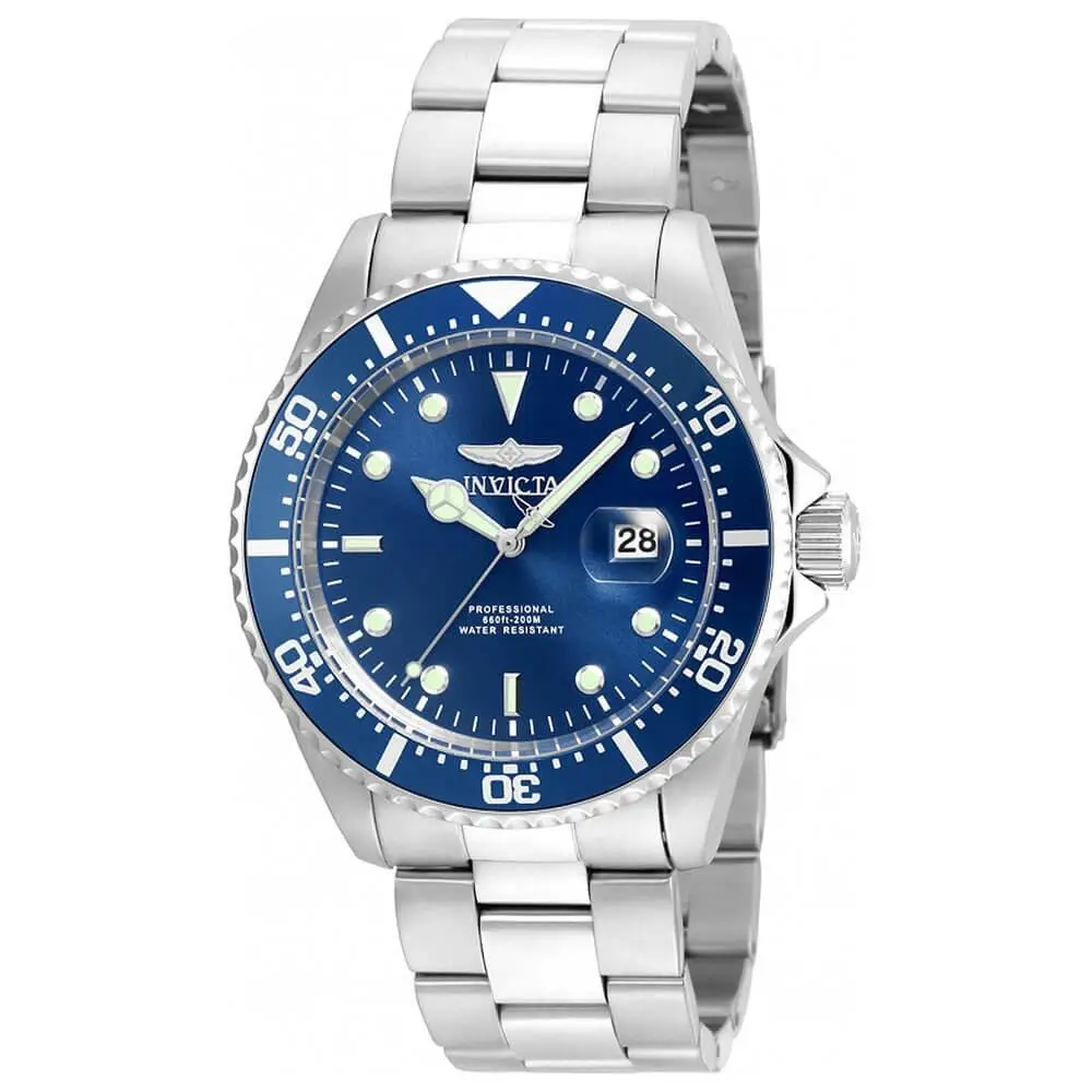 Invicta Men`s Watch Pro Diver Dive Blue Dial Stainless Steel Bracelet 22019