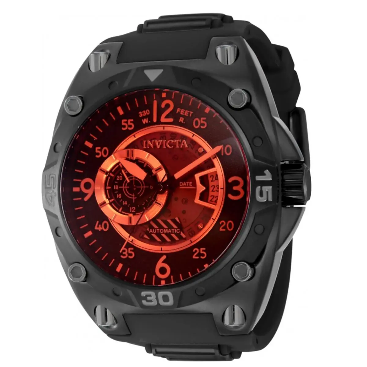 Aviator Automatic Men`s 50mm Deep Radar Red Tinted Watch 40286 by Invicta