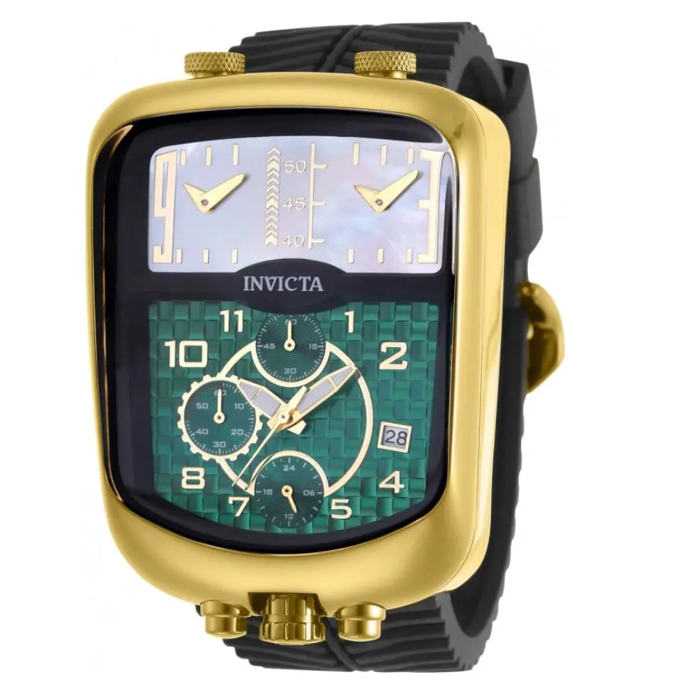 Invicta S1 Rally Dualshift Men`s 42mm Green Mop Triple Time Chrono Watch 29705