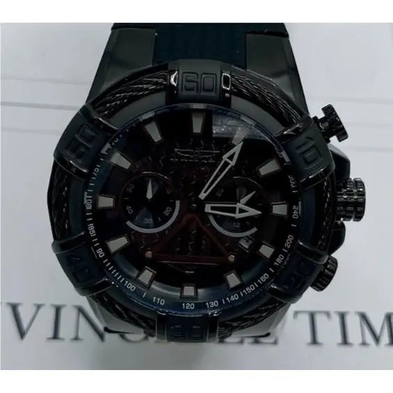 Invicta Star Wars Darth Vader Men`s 52mm Limited Edition Chronograph Watch 26268 - Dial: Black, Band: Black, Bezel: Black