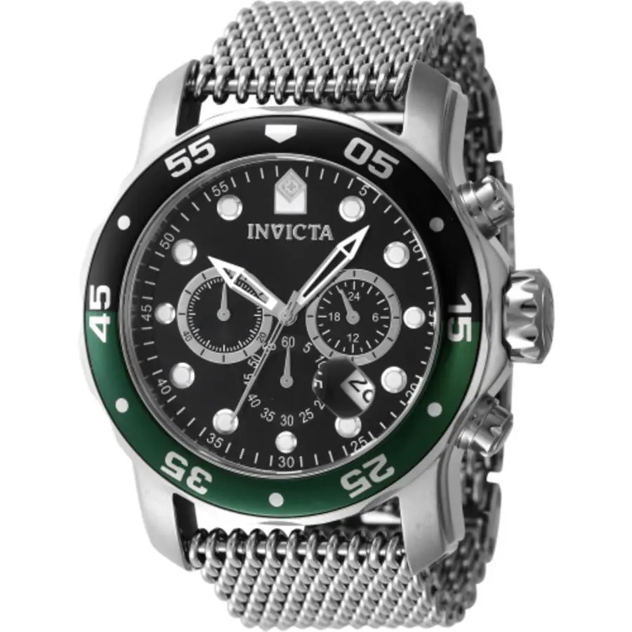 Invicta Pro Diver Chronograph Gmt Quartz Black Dial Sprite Bezel Men`s Watch