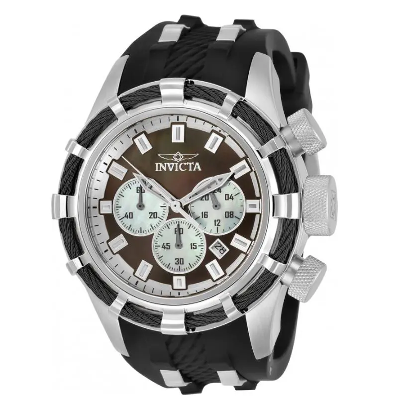 Invicta Bolt Sport Men`s 50mm Brown Mother of Pearl Dial Chronograph Watch 32960