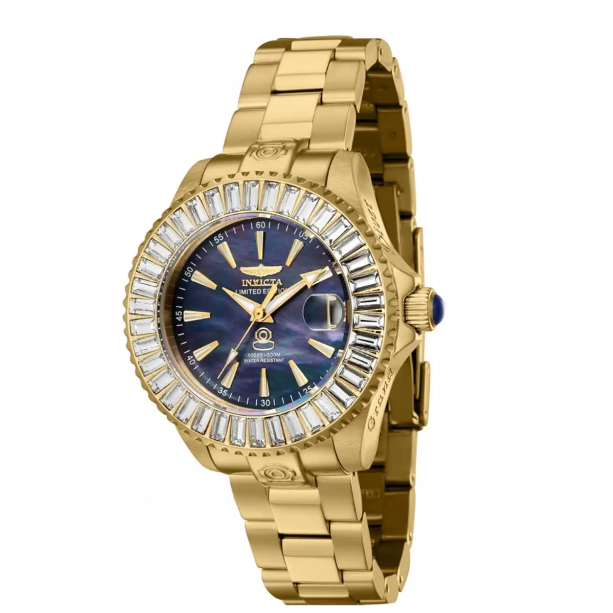 Invicta Pro Diver Women`s 38mm Automatic Black Mop Gold Limited Edition 44319