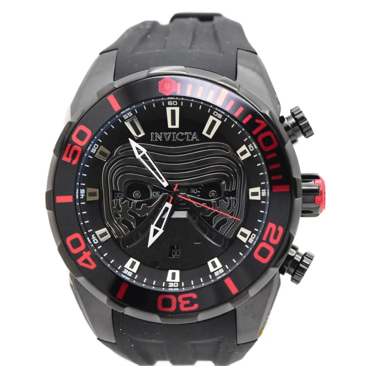 Invicta Star Wars 50mm Kylo Ren Men`s Limited Edition Chronograph Watch 35044 - Dial: Black, Multicolor, Silver, Band: Black, Bezel: Black, Red