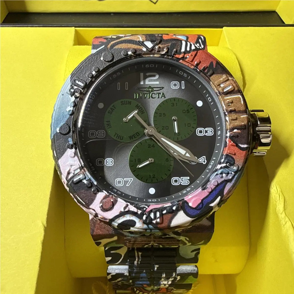 Invicta Pro Diver Neoart Flux Men`s Watch 52mm Aqua Plating Steel 50214 - Dial: Multicolor, Band: Multicolor, Bezel: Multicolor