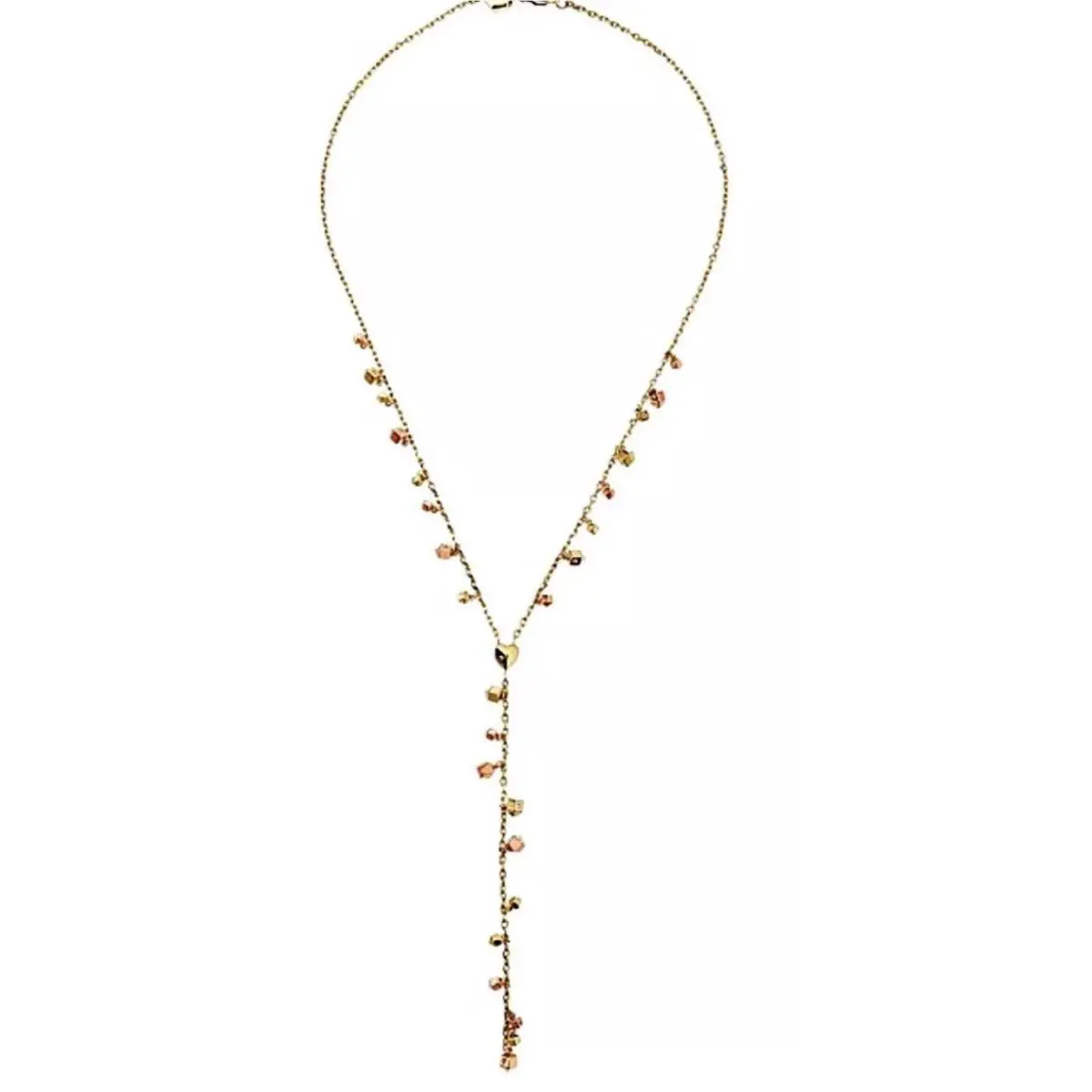 Michael Kors Gold-tone Tailored Heart Two Tone Nugget Y Necklace MKJ6706931