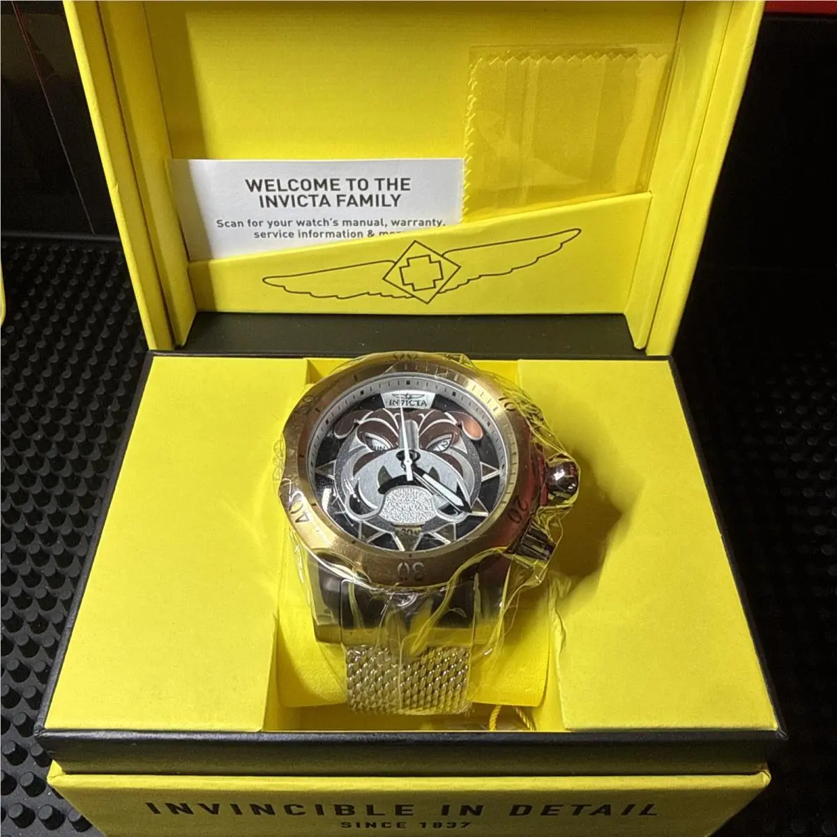 Invicta Venom Iron Bite Men`s 54mm Bulldog Mesh Swiss Chrono Watch 48170