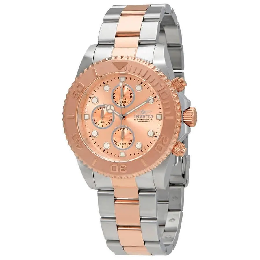 Pro Diver Chronograph Rose Dial Two-tone Men`s Watch 1775 by Invicta
