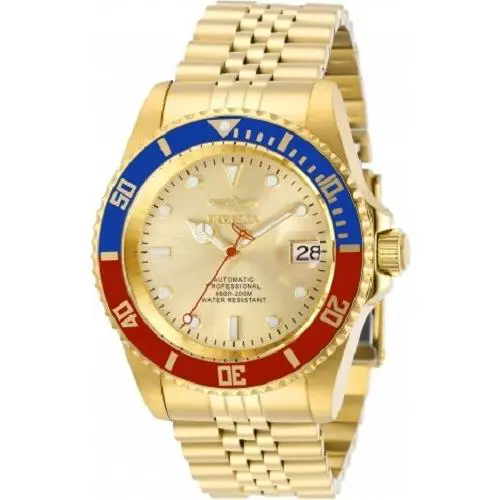 Invicta 42MM Men`s Pro Diver Automatic 3 Hand Gold Dial Stainless Watch 29183 - Gold, Dial: Gold, Band: Gold
