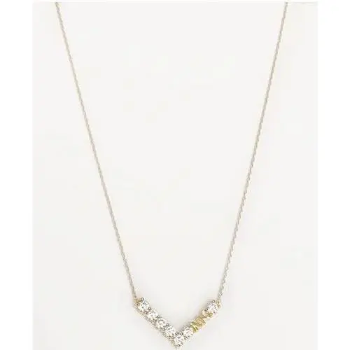 Michael Kors MKJX7313710 Gold Dainty Stainless Steel Vpendent Necklace