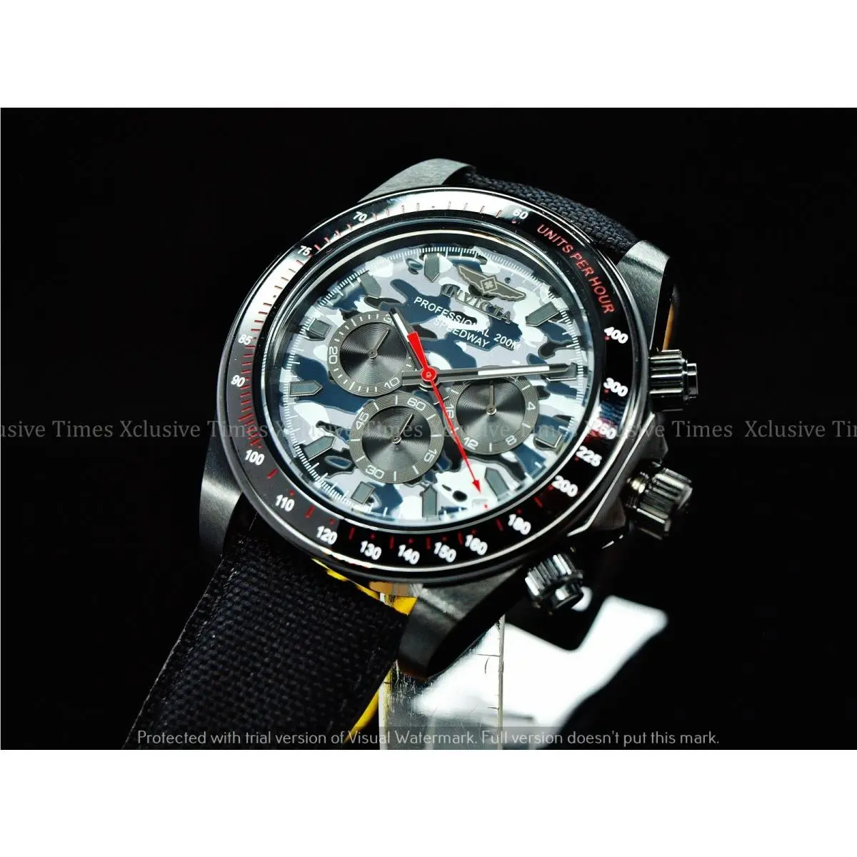 Invicta Men 50mm Arctic Camouflage Speedway Chrono Cordura Blk Rifle Strap Watch