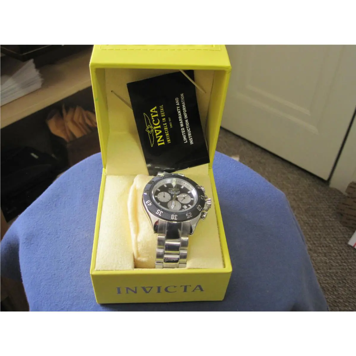 Hbx 117 Mans Stainless Steel Invicta Chronograph Date Dive Watch