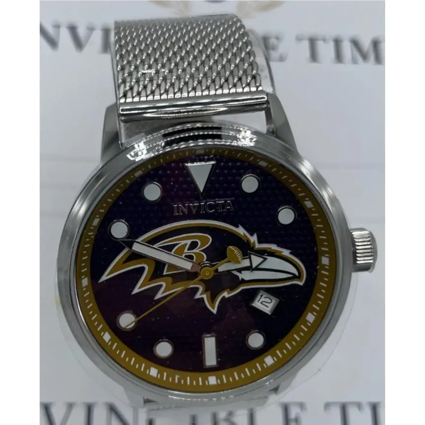 Nfl Baltimore Ravens Quartz Blue Dial Men`s Watch 47976 by Invicta