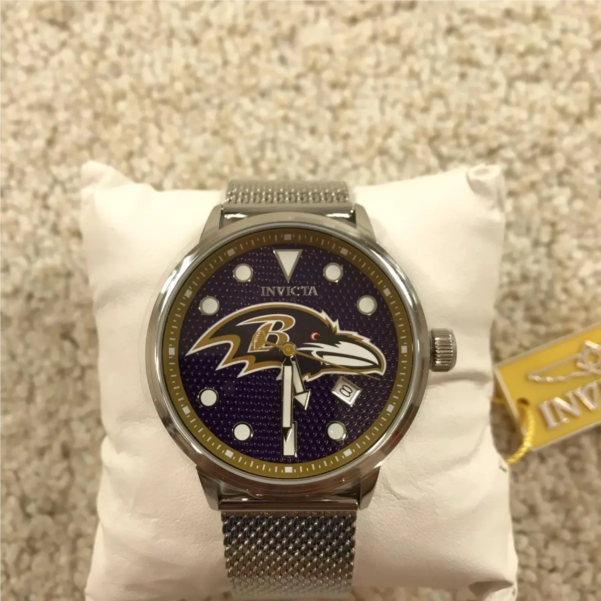 Invicta Baltimore Ravens Watch Mens 47976 44mm Stainless Steel