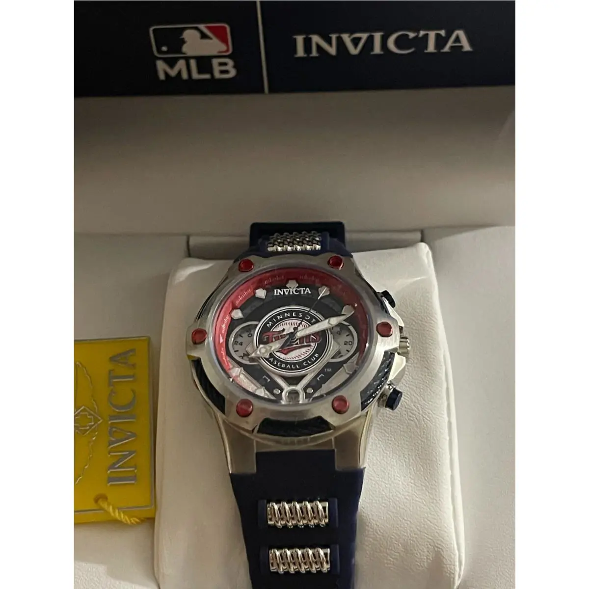 Mlb Minnesota Twins Unisex Watch 40mm Steel Blue Reloj by Invicta