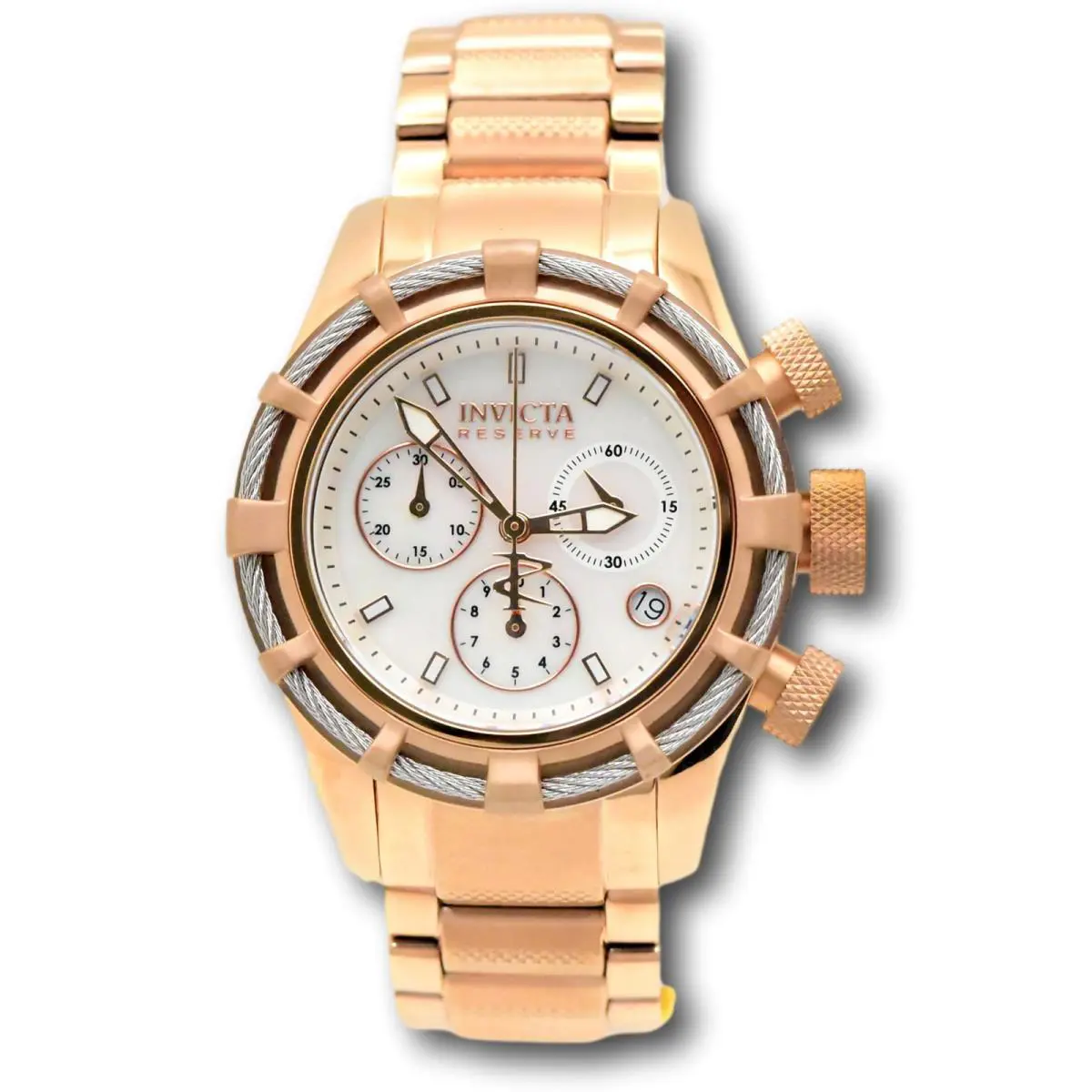 Invicta Reserve Women`s 40mm Mother of Pearl Rose Gold Chronograph Watch 90010