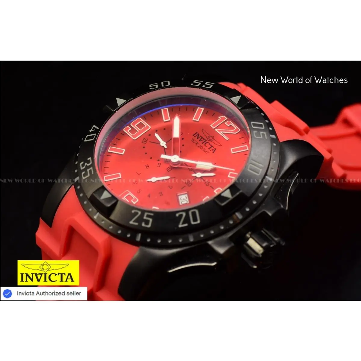 Invicta Excursion Sport Bold Red Chrono Dial Polyurethane Strap Men`s Watch