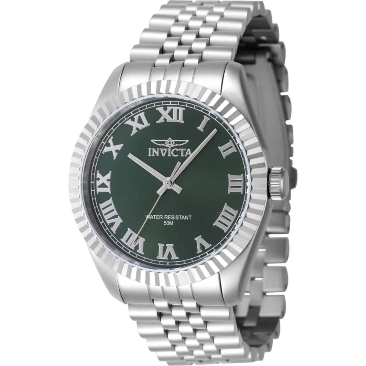 Invicta Men`s Watch Specialty Green Dial Stainless Steel Bracelet Quartz 47398 - Dial: Green, Band: Silver