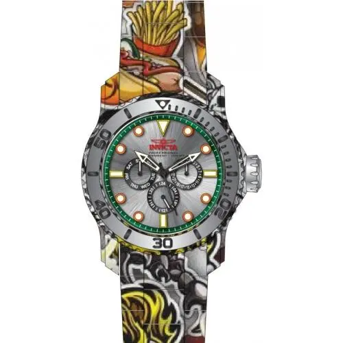 Invicta Pro Diver Date Day Quartz Silver Dial Men`s Watch 47854