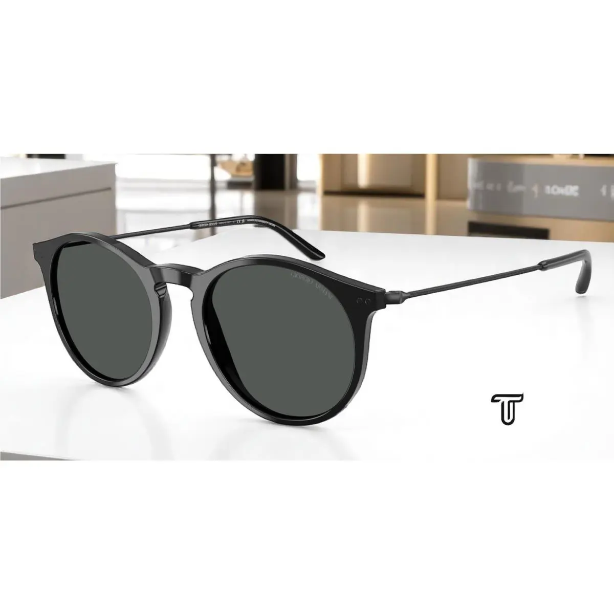 Giorgio Armani AR8121 500187 51 Black Grey 51 mm Men`s Sunglasses