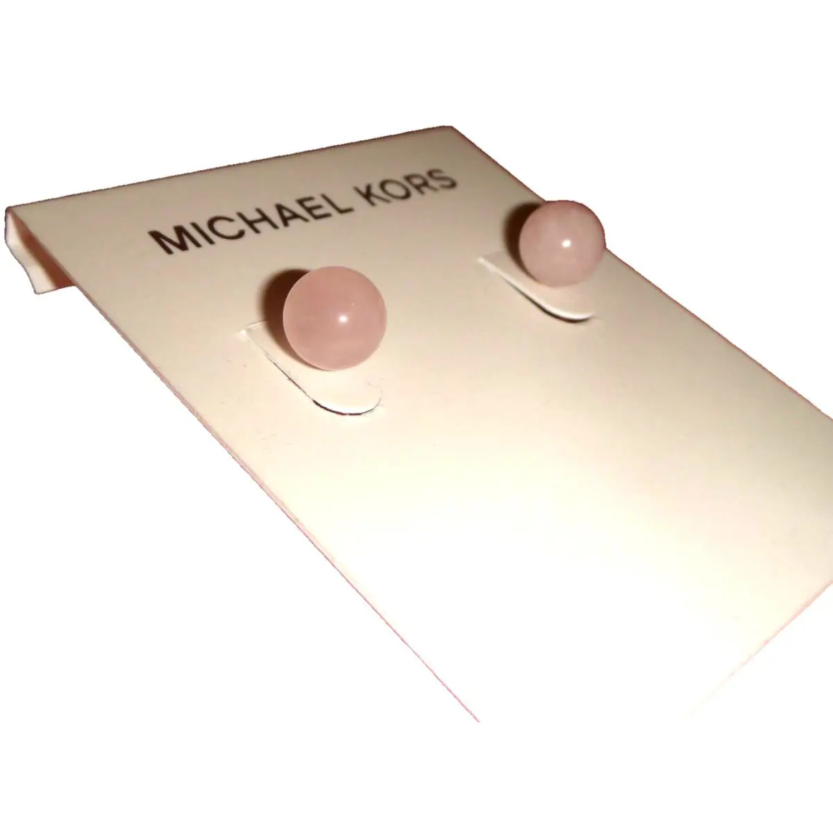 Michael Kors Women Summer Rush Gold Stud Earrings Pink Blush Semi-precious Stone