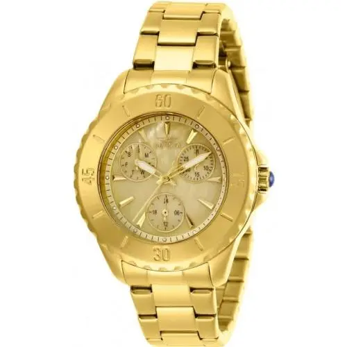 Invicta Angel Quartz Gold Dial Yellow Gold-tone Ladies Watch 29107