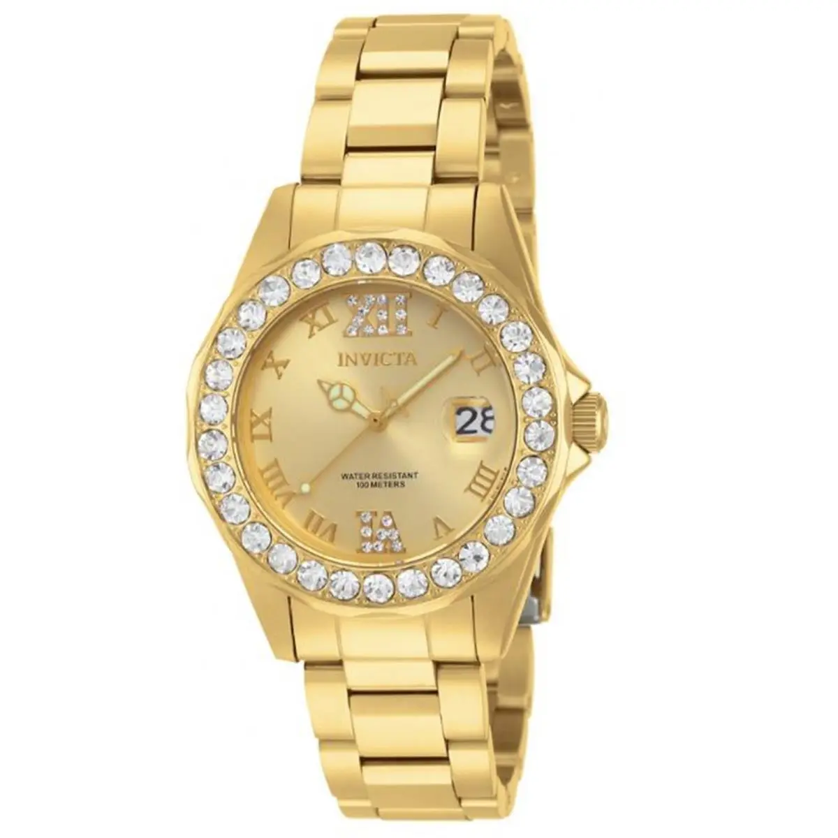 Invicta Women`s 15252 Pro Diver Gold Dial Gold Plated Stainless Steel Watch