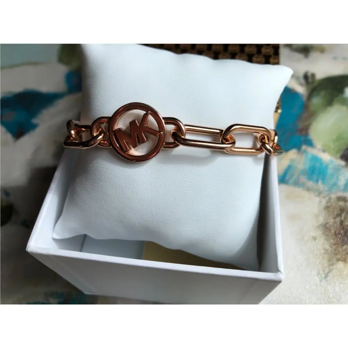 Michael Kors Brass Rose Gold Chain Women’s Bracelet MKJ7745791