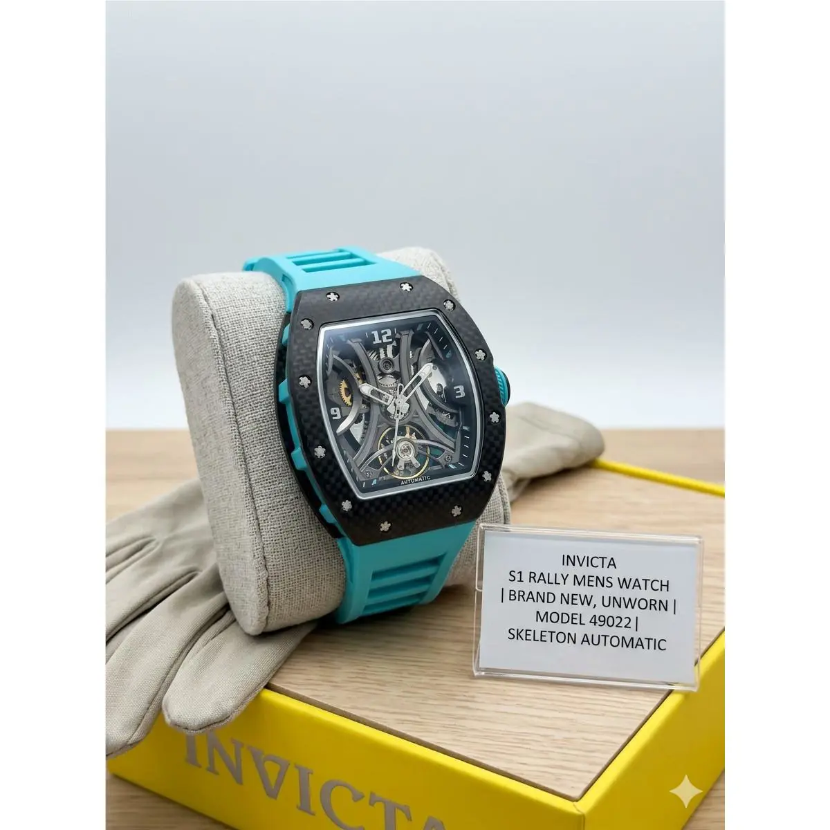 Invicta S1 Rally Automatic Black Dial Blue Band Men`s Watch 49022