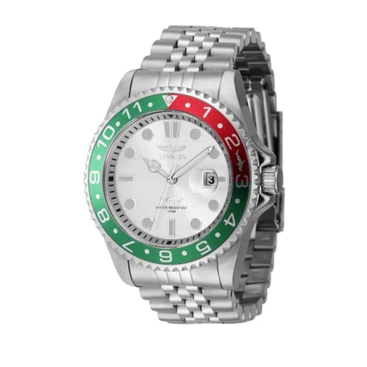 Invicta Men`s 43mm Pro Diver Hammerhead Jubilee Silver Dial Silver Tone SS Watch