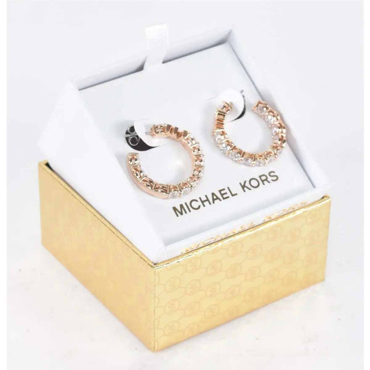 MKJX7312791 Gold-tone Crystal Loop Earrings C17 by Michael Kors