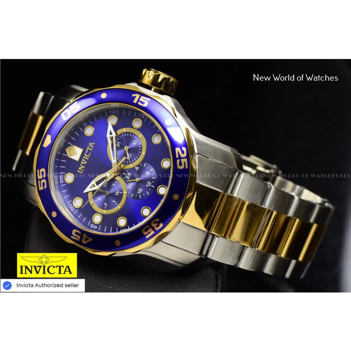 Invicta Men`s Pro Diver Scuba 48mm Blue Dial SS Two Tone Watch