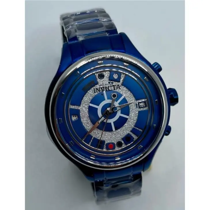 Invicta Star Wars R2-D2 Women`s Blue Watch 38mm 41392 Limited to 1 977 Made - Dial: Blue, Silver, Band: Blue, Bezel: Silver
