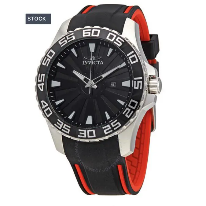 Invicta Pro Diver Black Dial Black Rubber Men`s Watch 25473- Rare…
