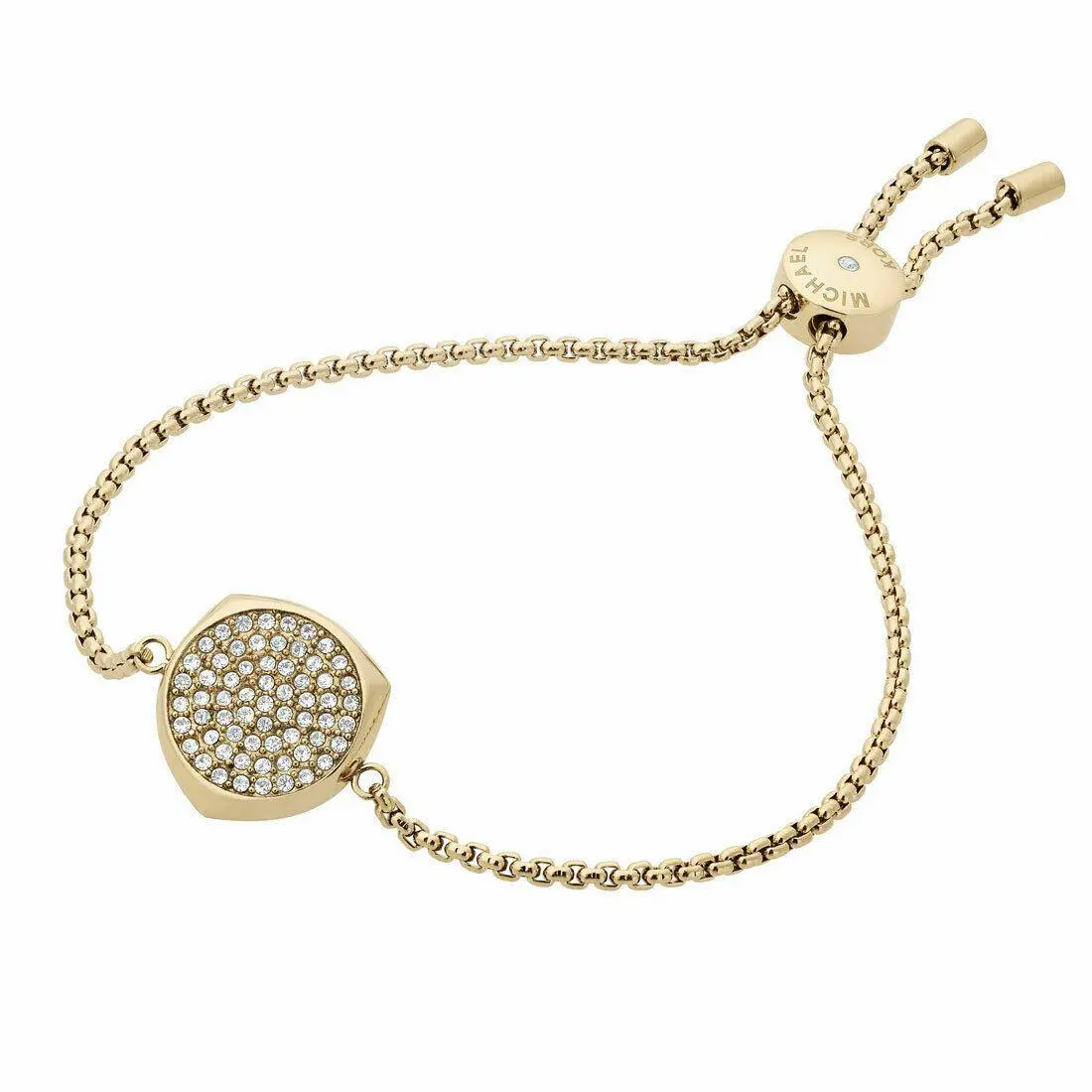 Michael Kors Gold Crystals Charm Stretchable Adjustable Chain Bracelet MKJ6746
