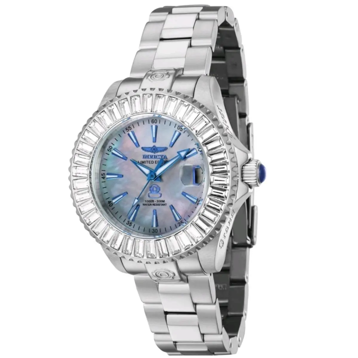 Pro Diver Women`s 38mm Automatic Blue Mop Limited Edition Watch 44317 by Invicta