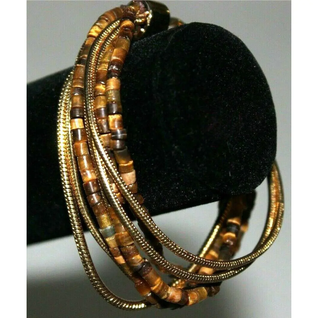 Michael Kors Gold Wrap Summer Jet Set Bracelet Brown/gold