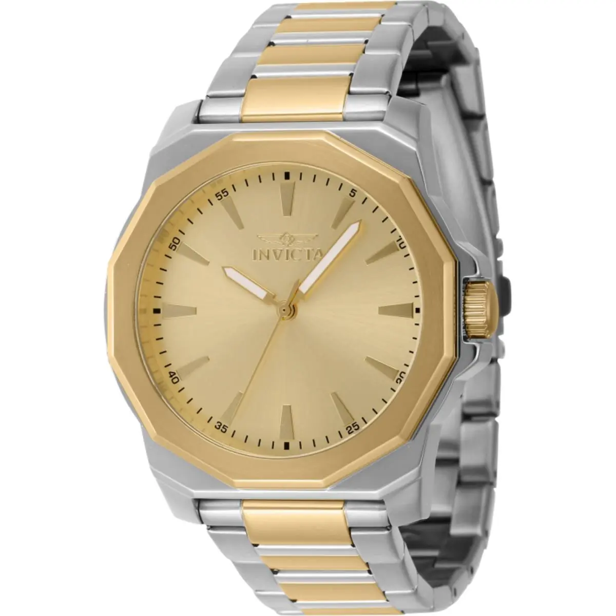 Invicta Men`s Watch Speedway Quartz Gold Tone Dial Two Tone Steel Bracelet 46835 - Dial: Gold, Band: Yellow, Silver