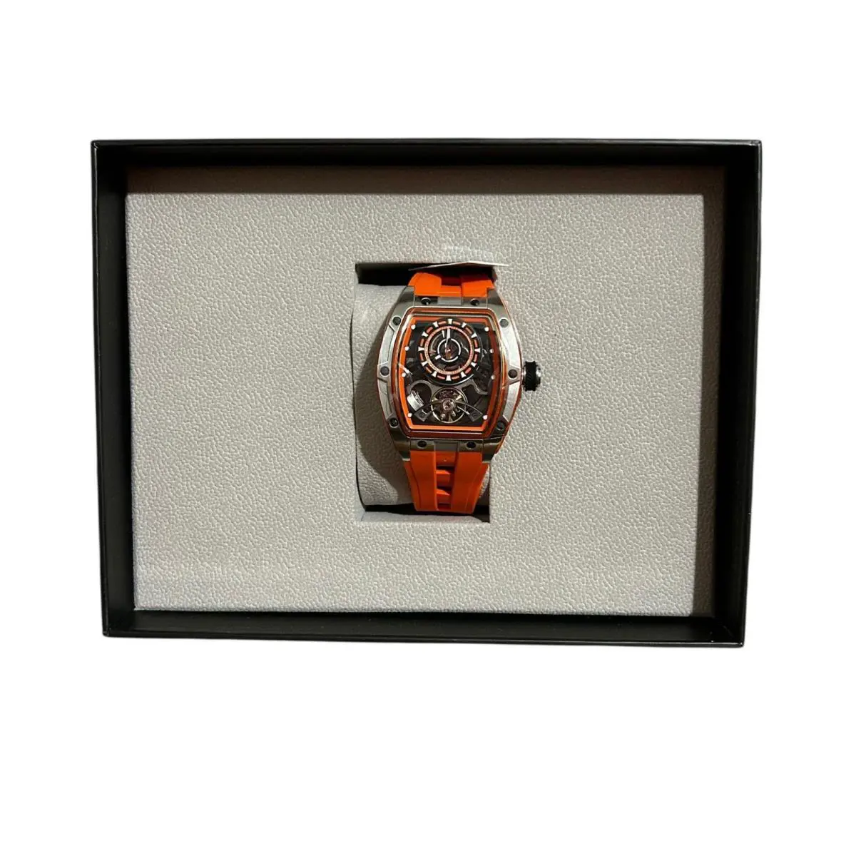 Invicta S1 Rally Torque Automatic Men`s Watch Skeleton Dial 44mm Orange 49034