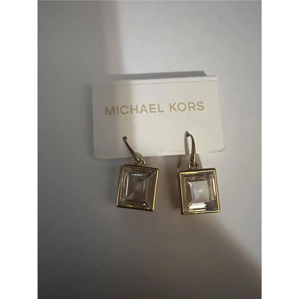 Square Earings a Set of 2 . Gold/orange by Michael Kors