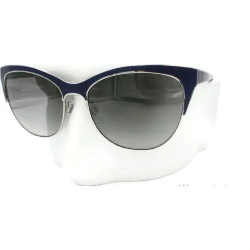 Giorgio Armani Semi Rimless Silver Matte Blue Sunglasses AR6019 306211 57
