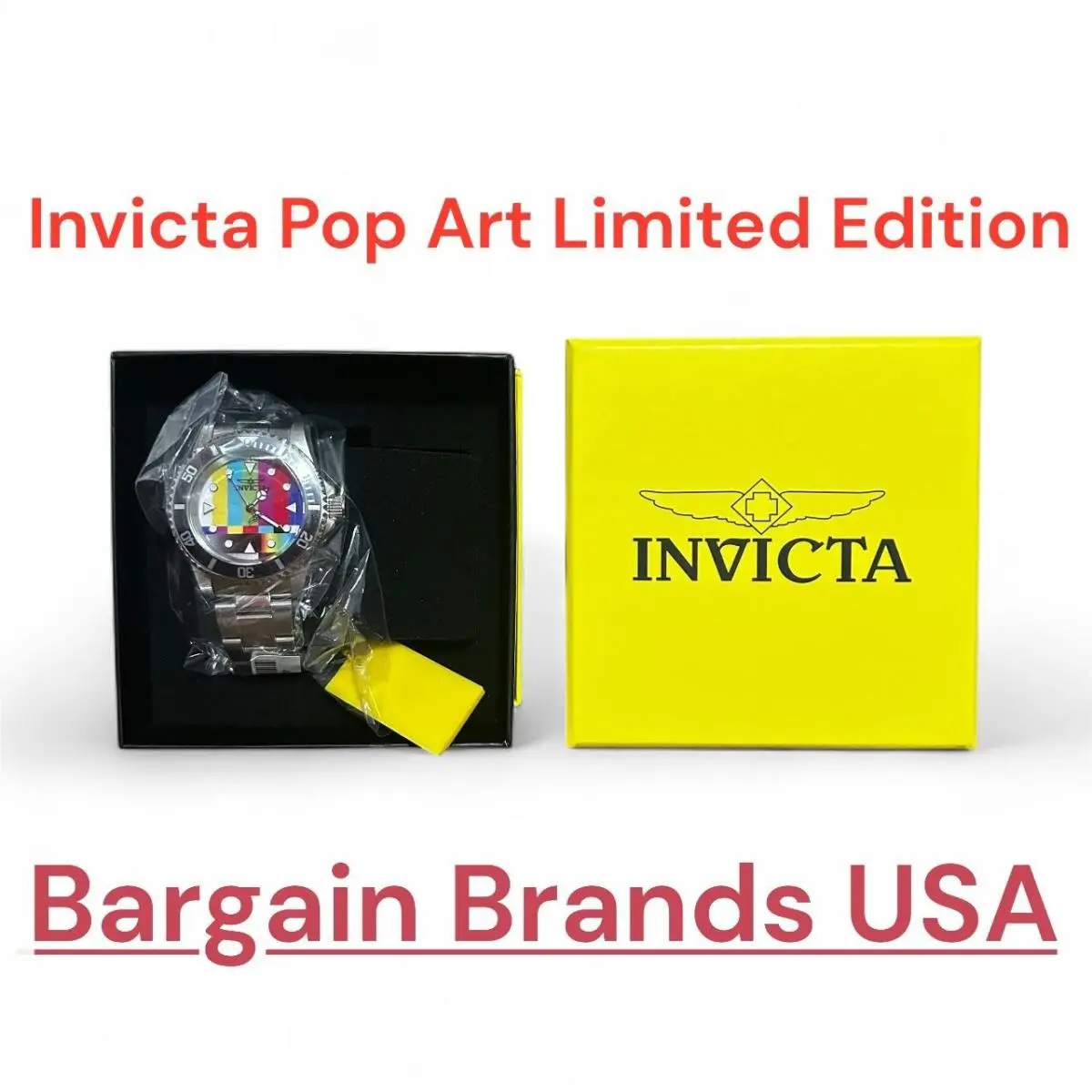 Pop Art Limited Editions Multi-color Dial Black Bezel Men`s Watch 49061 by Invicta