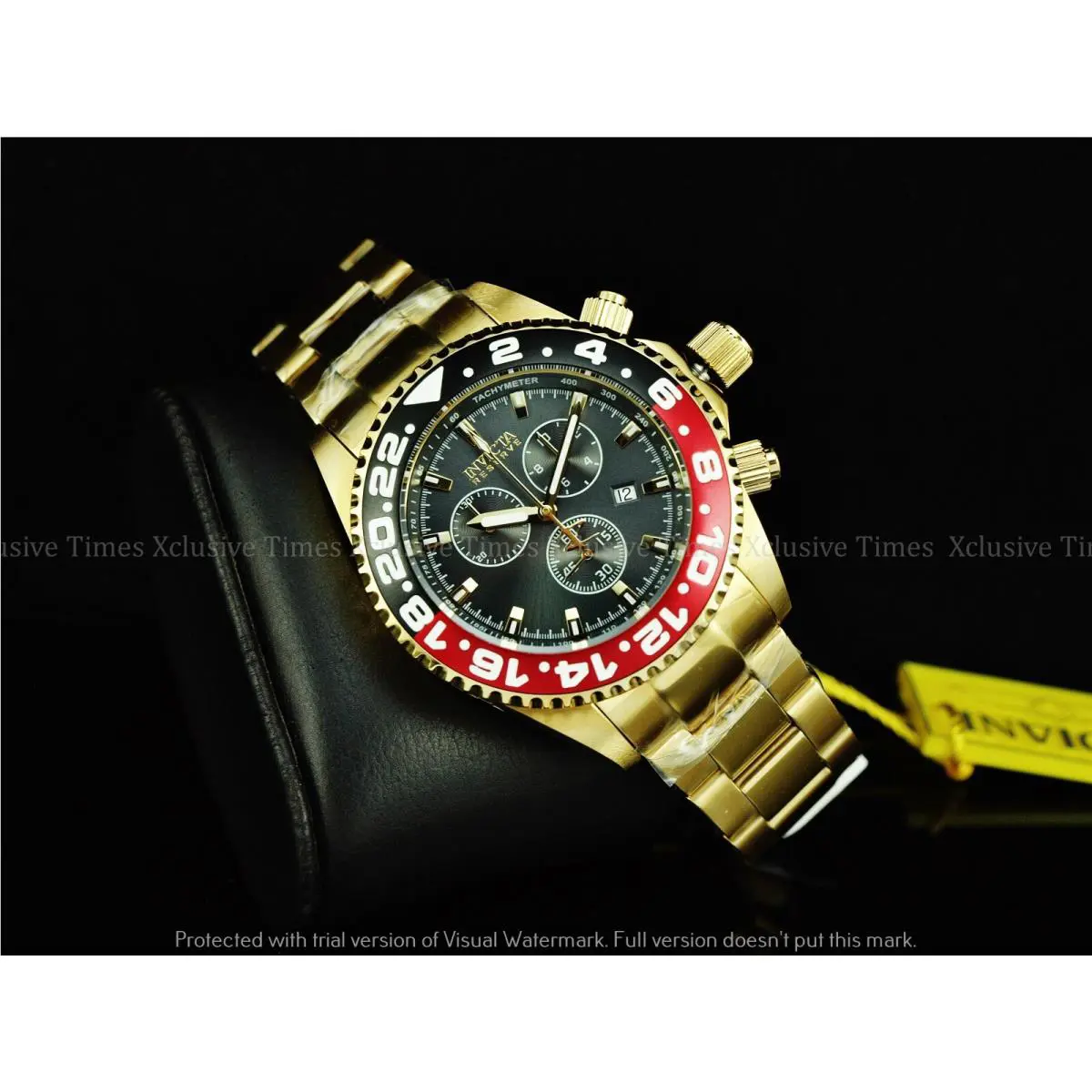 Invicta Reserve 44mm Grand Pro Diver Swiss Eta G15.211 Chrono Gold Tone SS Watch
