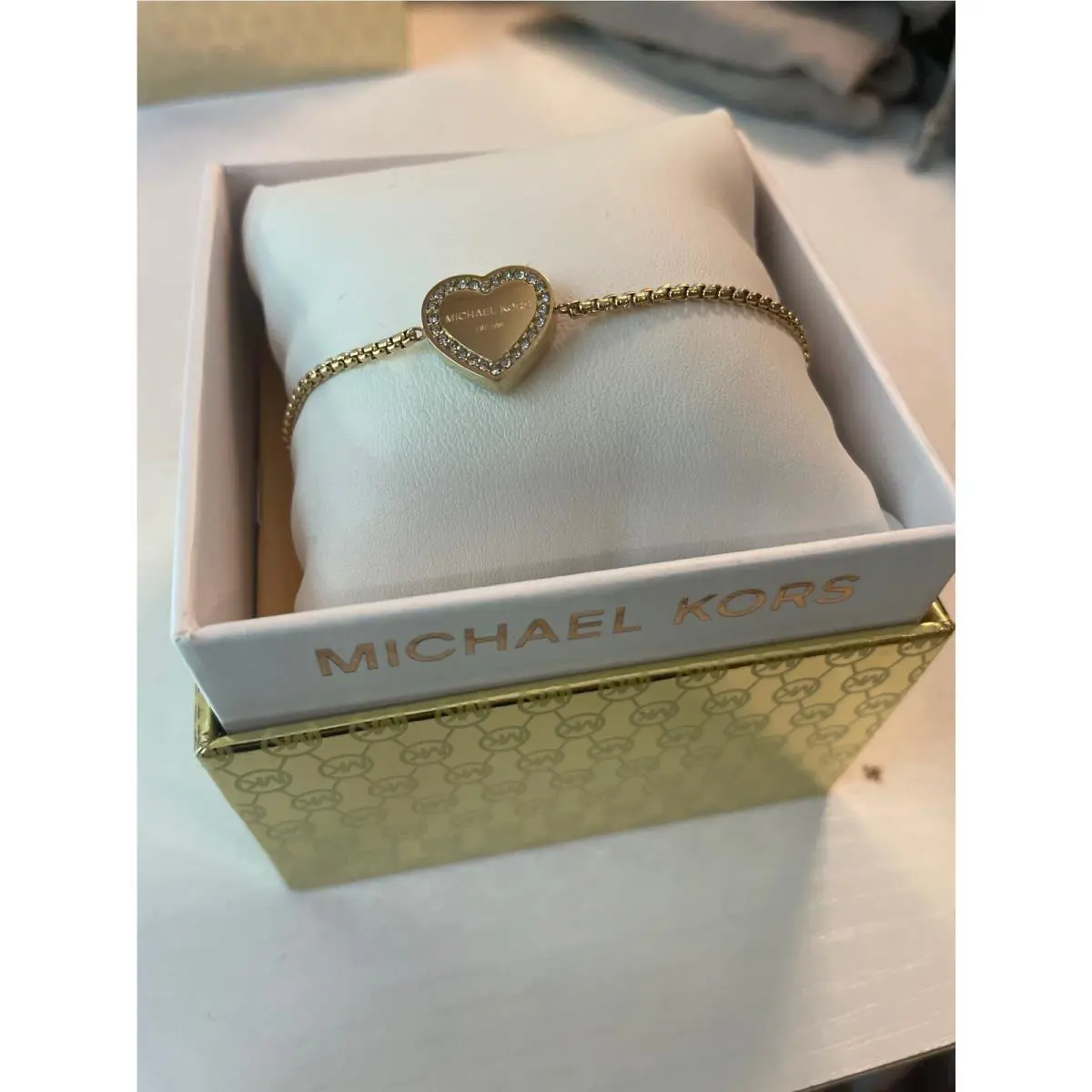 Michael Kors MKJX5389710 Heritage Gold Crystal Heart Bracelet